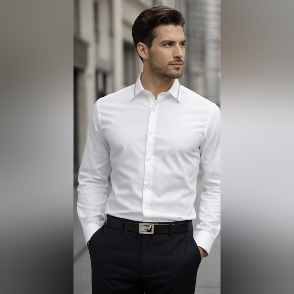 Emporio Armani Crisp White Dress Shirt SIZE M. NWT Has Authentification Card